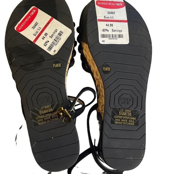 Louise et Cie LO Bimo Black Strappy Platform Sandals Size 5.5 - Picture 6 of 11